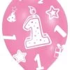 Amscan® - 6 Latexballons Rundum Bedruckt 1 Rosa, 27,5 Cm
