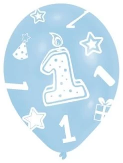 Amscan® - 6 Latexballons Rundum Bedruckt 1 Blau, 27,5 Cm
