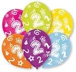 Amscan® - 6 Latexballons Rundum Bedruckt 2, Farblich Sortiert 27,5 Cm