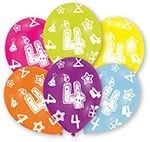 Amscan® - 6 Latexballons Rundum Bedruckt 4, Farblich Sortiert 27,5 Cm