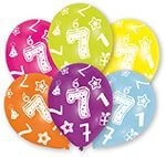 Amscan® - 6 Latexballons Rundum Bedruckt 7, Farblich Sortiert 27,5 Cm