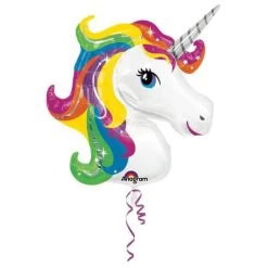 Amscan® Regenbogen-Einhorn - SuperShape Folienballon, 83 X 73 Cm