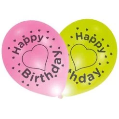 Amscan® Happy Birthday Herz - 4 Latexballons, Ø 27,5 Cm