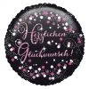 Amscan® Herzlichen Glückwunsch - Folienballon Pink Rund, 43 Cm