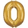 Amscan® - Folienballon Große Zahl 0 Gold, 66 X 88 Cm