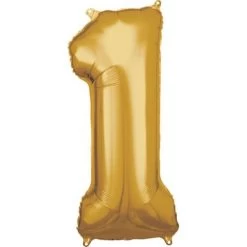 Amscan® - Folienballon Große Zahl 1 Gold, 33 X 86 Cm