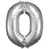 Amscan® - Folienballon Große Zahl 0 Silber, 66 X 88 Cm