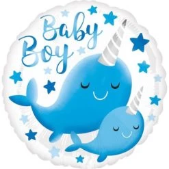 Amscan® Narwhal Baby Boy - Folienballon, Rund
