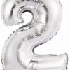 Amscan® - Folienballon Mini Zahl 2 Silber, 35 Cm