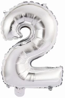 Amscan® - Folienballon Mini Zahl 2 Silber, 35 Cm
