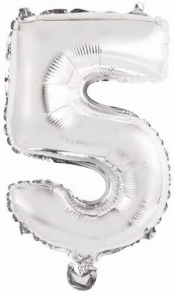 Amscan® - Folienballon Mini Zahl 5 Silber, 35 Cm