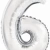 Amscan® - Folienballon Mini Zahl 6 Silber, 35 Cm
