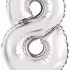 Amscan® - Folienballon Mini Zahl 8 Silber, 35 Cm
