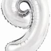 Amscan® - Folienballon Mini Zahl 9 Silber, 35 Cm