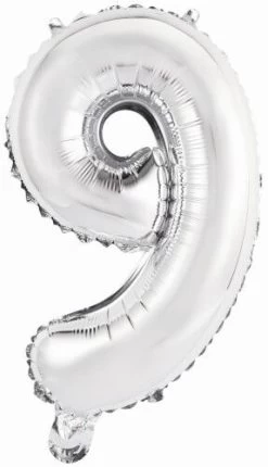 Amscan® - Folienballon Mini Zahl 9 Silber, 35 Cm