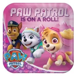 Amscan® Paw Patrol - 8 Teller Eckig Pink, 23 Cm