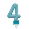 Amscan® - Zahlenkerze 4 Glitzer, Höhe 7,6 Cm