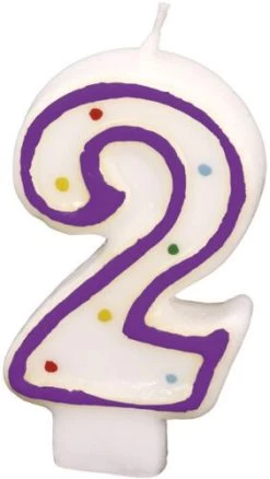 Amscan® - Zahlenkerze 2, Höhe 7,3 Cm