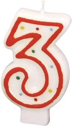 Amscan® - Zahlenkerze 3, Höhe 7,3 Cm