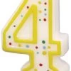 Amscan® - Zahlenkerze 4, Höhe 7,3 Cm