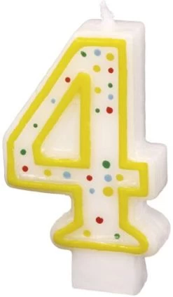 Amscan® - Zahlenkerze 4, Höhe 7,3 Cm