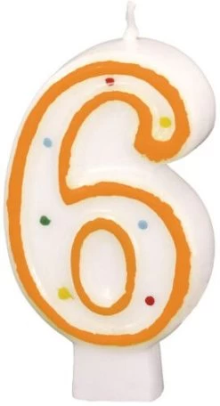 Amscan® - Zahlenkerze 6, Höhe 7,3 Cm