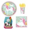 Magical Unicorn Einhorn Partyset + Torten Deko Pummeleinhorn Riding 16 Personen
